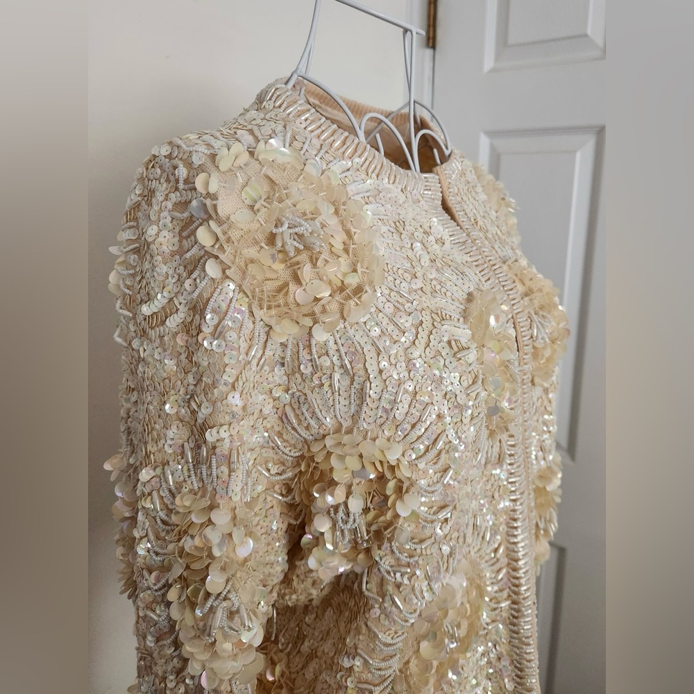 Chic Cream Sequin Shrug by